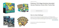 Pokemon TCG: Mega Evolution Ascended Heroes Pokemon Center ETB x2 - PRESALE - Image 1