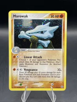 Pokemon Marowak 7/112 FireRed & LeafGreen Holo TCG w/ Swirl - Image 1