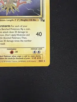 Pokemon TCG Zapdos 30/62 Fossil Unlimited Non Holo Rare | LP - Image 4