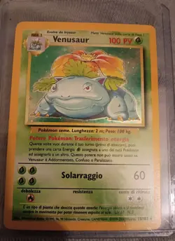 Pokemon TCG ITALIAN Base Set Venusaur 15/102 Rare Holo WOTC - Image 1