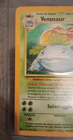 Pokemon TCG ITALIAN Base Set Venusaur 15/102 Rare Holo WOTC - Image 2