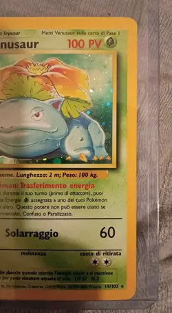 Pokemon TCG ITALIAN Base Set Venusaur 15/102 Rare Holo WOTC - Image 3