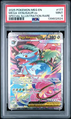 2025 POKEMON MEGA EVOLUTION SPECIAL ILLUSTRATION RARE MEGA VENUSAUR EX PSA 9 - Image 1