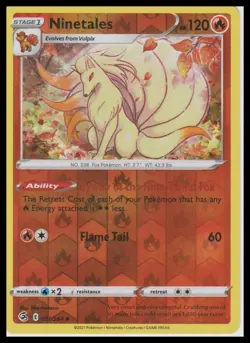 Pokemon SWSH08: Fusion Strike #031/264 Ninetales (31) Reverse Holo - Image 1