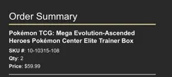 Pokemon Center ETB Ascended Heroes X2 PRESALE SHIPPING 2/20/26 - Image 2
