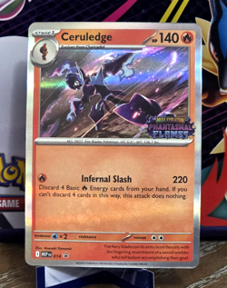 Ceruledge Promo #014 Pre-Release Stamped Pokemon Phantasmal Flames Build Battle - Image 1