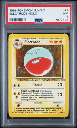 1999 Pokemon Jungle #2 Electrode - Holo Nm PSA 7 - Image 1