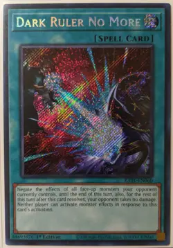 YuGiOh Dark Ruler No More Secret Rare 1st Edition RA01-EN060 - Image 1