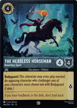 194/204 THE HEADLESS HORSEMAN RELENTLESS SPIRIT EN10 COMMON DISNEY LORCANA CARD - Image 1