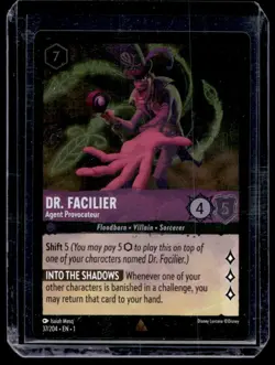 Disney Lorcana The First Chapter Dr. Facilier Agent Provocateur Foil 37/204 - Image 1