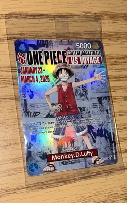 One piece MONKEY.D.LUFFY US COLLEGE BASKETBALL card. Mint condition. Sealed! - Image 1