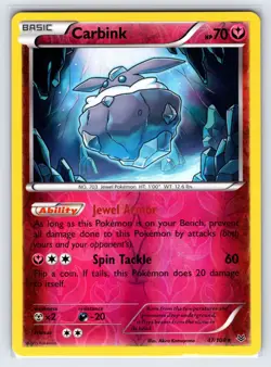 Carbink 47/108 2015 XY Roaring Skies Pokemon Card Reverse Holo Rare - Vlp - Image 1