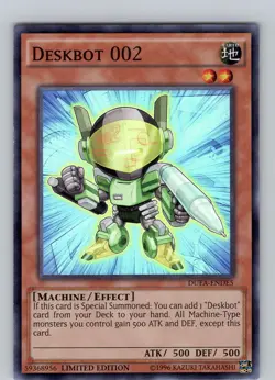Yu-Gi-Oh TCG Deskbot 002 DUEA-ENDE5 Limited Edition Super Rare Card NM - Image 1