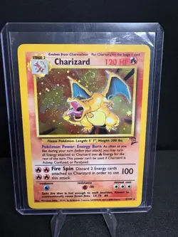 Pokemon TCG Charizard Base Set 2 Holo Unlimited Rare Card 4/130 With Swirl - Image 1