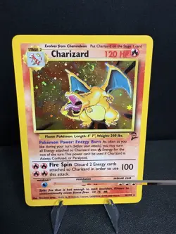 Pokemon TCG Charizard Base Set 2 Holo Unlimited Rare Card 4/130 With Swirl - Image 2