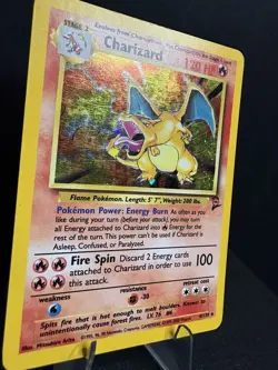 Pokemon TCG Charizard Base Set 2 Holo Unlimited Rare Card 4/130 With Swirl - Image 3