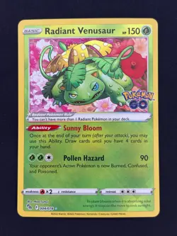 Radiant Venusaur 004/078 - Pokemon GO - Near Mint NM Pokemon Card - Image 1