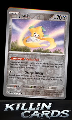 Reverse Holofoil Jirachi 126/182 Pokemon Common SV04: Paradox Rift Card NM - Image 1