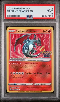 2022 POKEMON GO #011 RADIANT CHARIZARD PSA 9 - Image 1