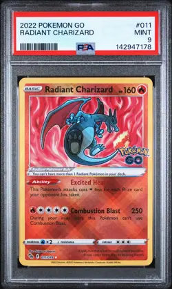 2022 POKEMON GO #011 RADIANT CHARIZARD PSA 9 - Image 1