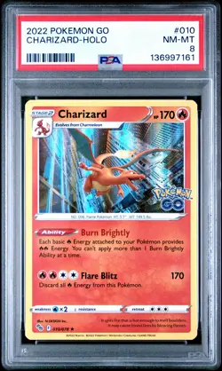 2022 POKEMON GO #010 CHARIZARD-HOLO PSA 8 - Image 1