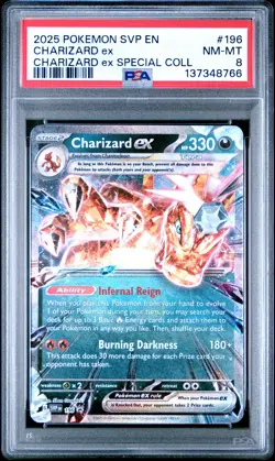 2025 POKEMON SVP EN-SV BLACK STAR PROMO #196 CHARIZARD EX PSA 8 - Image 1