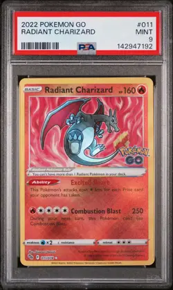 2022 POKEMON GO #011 RADIANT CHARIZARD PSA 9 - Image 1