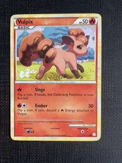 Pokemon TCG Vulpix Heartgold & Soulsilver 87/123 Regular Common - NM/LP - Image 1