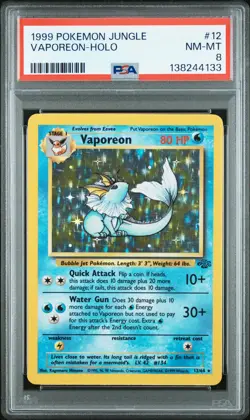 1999 POKEMON JUNGLE #12 VAPOREON-HOLO PSA 8 - Image 1