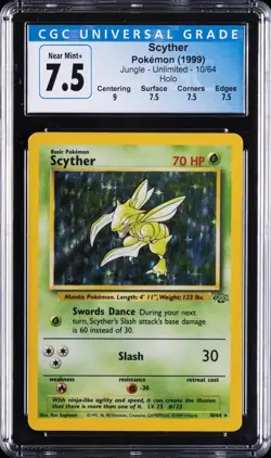 1999 POKEMON JUNGLE #10 SCYTHER-HOLO CGC 7.5 - Image 1