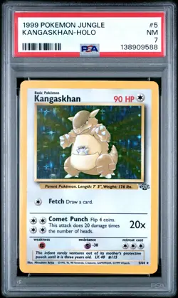 1999 POKEMON JUNGLE #5 KANGASKHAN-HOLO PSA 7 - Image 1