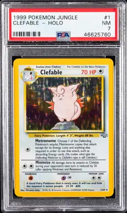 1999 POKEMON JUNGLE #1 CLEFABLE-HOLO PSA 7 - Image 1
