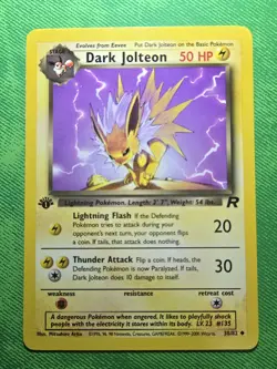 2000 POKEMON TCG TEAM ROCKET 38/82 DARK JOLTEON 1ST EDITION UNCOMMON NEAR MINT - Image 1