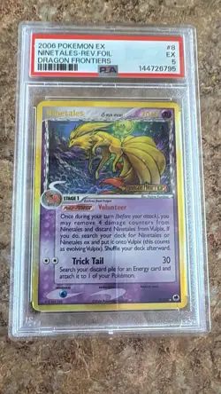2006 Ninetales #8 Reverse Holo Stamped PSA 5 EX-MT EX DRagon Frontiers Pokemon - Image 1