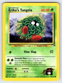 Erika's Tangela 79/132 2000 Gym Heroes Pokemon Card Vintage WOTC Common - Vlp - Image 1