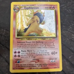 Pokemon TCG Neo Genesis Typhlosion Holo Rare Card 18/111 Vintage LP - Image 2