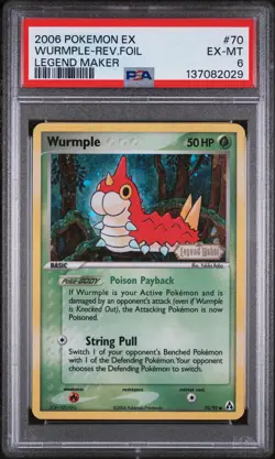 2006 POKEMON EX LEGEND MAKER #70 WURMPLE-REVERSE FOIL PSA 6 - Image 1