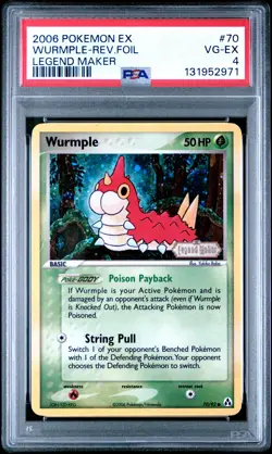 2006 POKEMON EX LEGEND MAKER #70 WURMPLE-REVERSE FOIL PSA 4 - Image 1