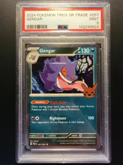 2024 POKEMON TCG TRICK OR TRADE #057 GENGAR PSA 9 Mint Graded - Image 1