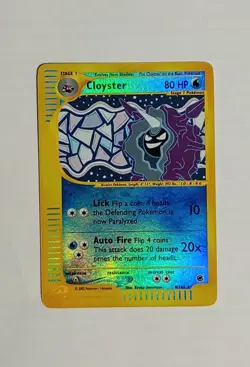 POKEMON CLOYSTER RARE REVERSE HOLO EXPEDITION SERIES 8/165 EXCELLENT CONDITION - Image 1
