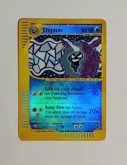POKEMON CLOYSTER RARE REVERSE HOLO EXPEDITION SERIES 8/165 EXCELLENT CONDITION - Image 2