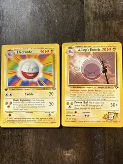 First Edition Electrode And Lt Surge’s Electrode! Pokemon TCG LP! - Image 1
