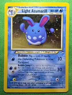2002 POKEMON TCG NEO DESTINY 13/105 LIGHT AZUMARILL UNLMTD HOLO RARE NEAR MINT - Image 1
