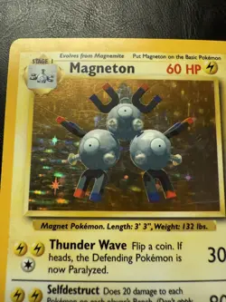 Magneton 9/102, Base Set, Holo Rare, Pokemon TCG, WOTC, Vintage 1999, NM - Image 3