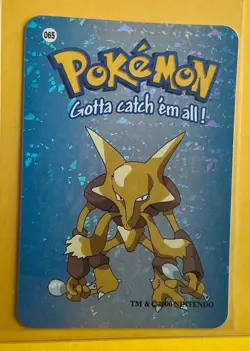 ALAKAZAM Pokemon Pocket Monsters Japanese Vending Prism Sticker LP Holo Foil - Image 1
