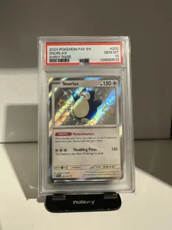 Pokemon Snorlax SV: Paldean Fates 202/091 Shiny Rare Holo PSA 10 English 2024 - Image 1