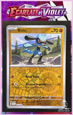 Carte Pokemon Riolu 113/198 Reverse EV1 : Ecarlate et Violet FR - Image 1