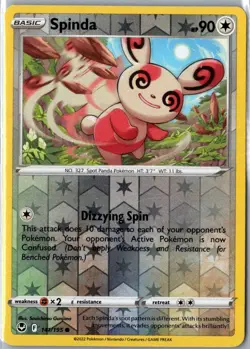 SPINDA 141/195 COMMON SILVER TEMPEST POKEMON REVERSE HOLO NM - Image 1