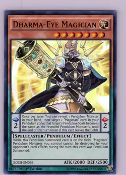 Yu-Gi-Oh TCG Dharma-Eye Magician BOSH-EN096 1st Edition Super Rare NM - Image 1