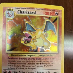 Pokemon TCG Charizard 1999 Holo Rare Card 4/102 Base Set Unlimited HP Heavy Play - Image 3